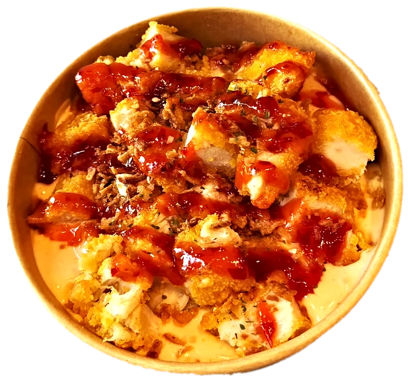 Bowl de poulet croustillant nappé de sauce