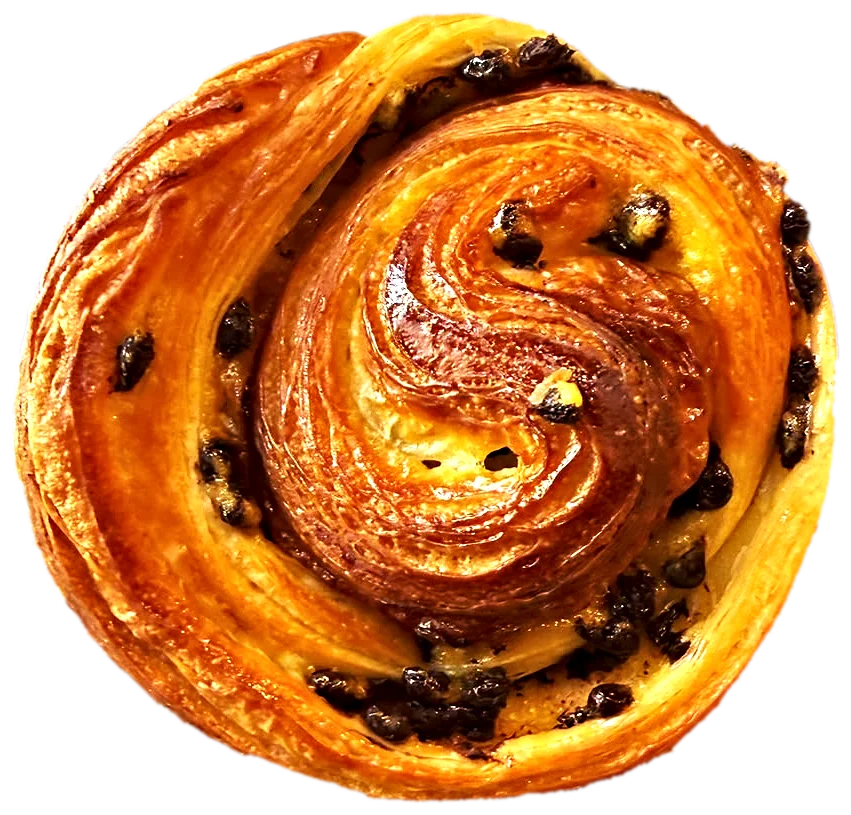 Roulé feuilleté aux pépites de chocolat